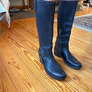 Frye Black Knee-High Leather Boots
